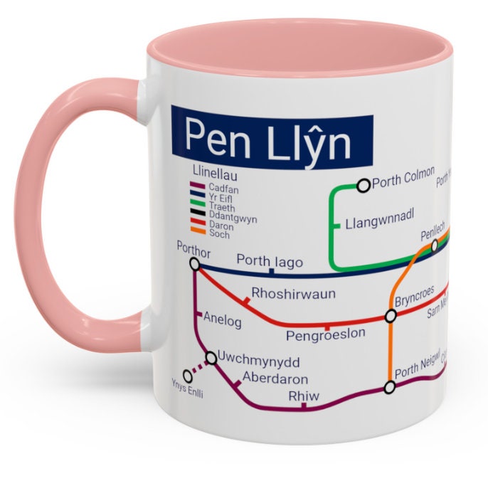 Pen Llŷn Metro Map Mug: Unique Local Gift