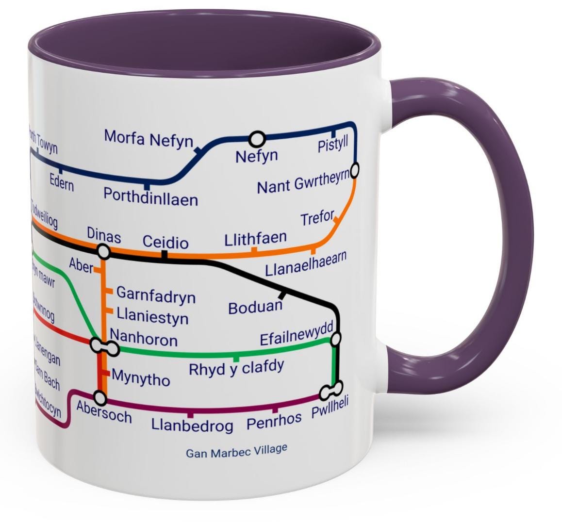 Pen Llŷn Metro Map Mug: Unique Local Gift