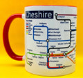 Cheshire Metro Mug: Towns & Villages Route Map, Ceramic 11oz