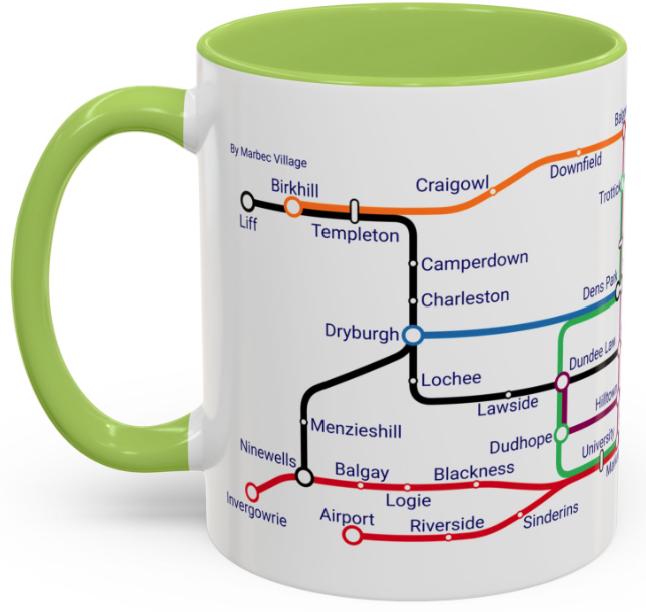 Dundee Scotland Mug: Metro Map Design, Scottish Souvenir