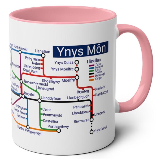 Ynys Mon Anglesey Metro Mug Map, Coastal North Wales