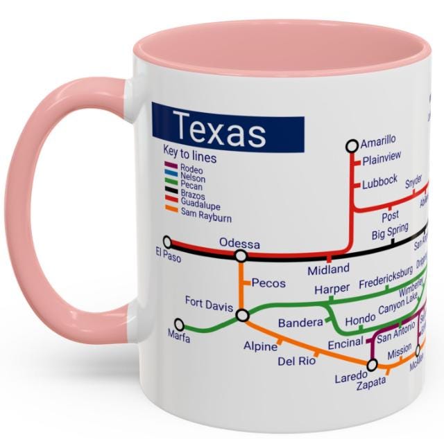 Texas Metro Mug: Lone Star State Cities, Ceramic Coffee Cup