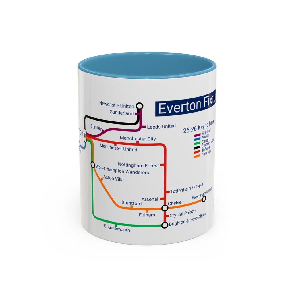 Everton 25/26 Season Fixtures Mug – Metro Design, Everton Gift