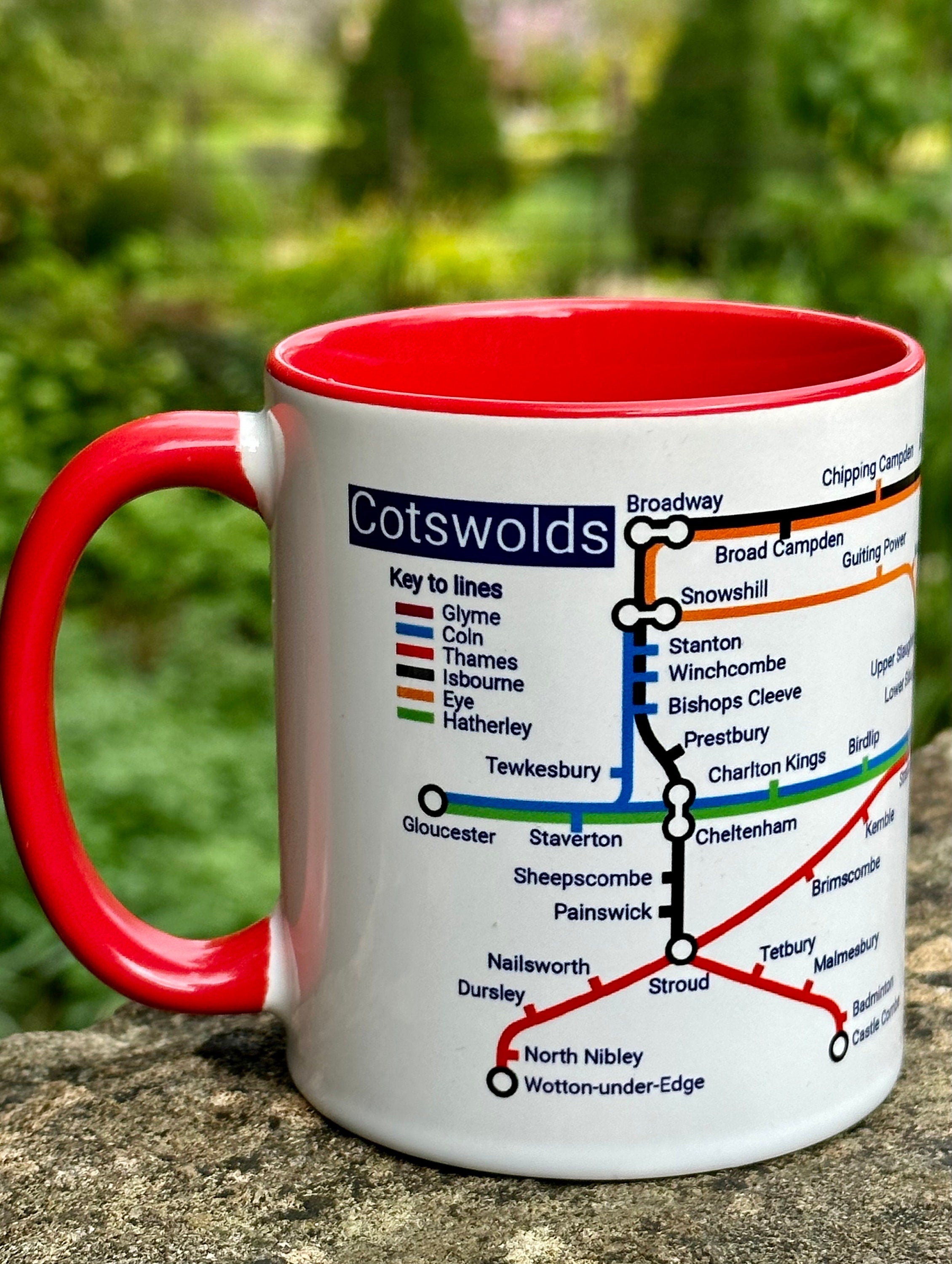 Cotswolds Metro Map Mug: Unique England Travel Gift