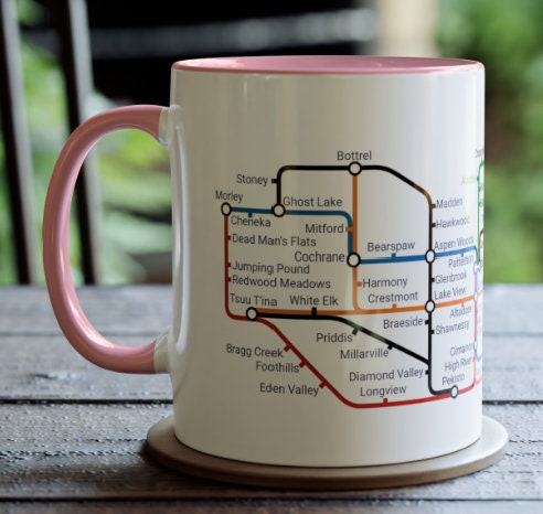 Calgary Metro Map Mug - Urban Chic Coffee Cup - Canada Gift