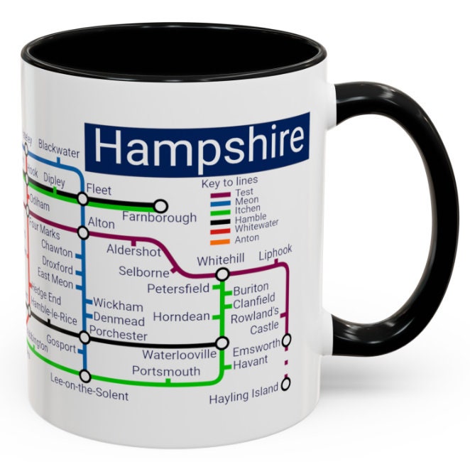 Hampshire Metro Mug: Winchester, Basingstoke, Farnborough