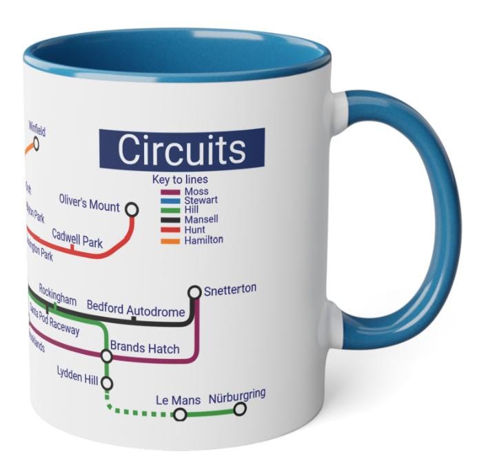 UK Motor Racing Circuits Mug: Motorsport Fan Gift