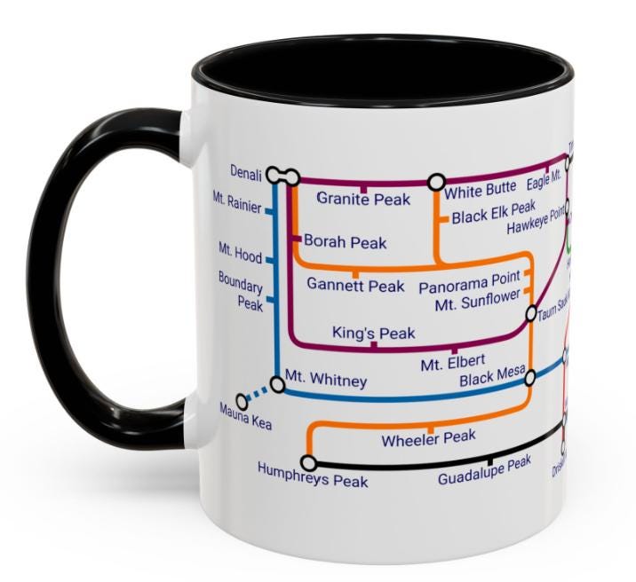 USA Peaks Metro Mug: Mountaineer Gift