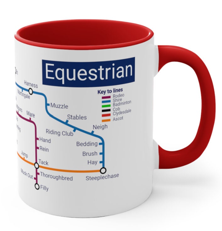 Equestrian Metro Map Mug: Horse Lover Gift