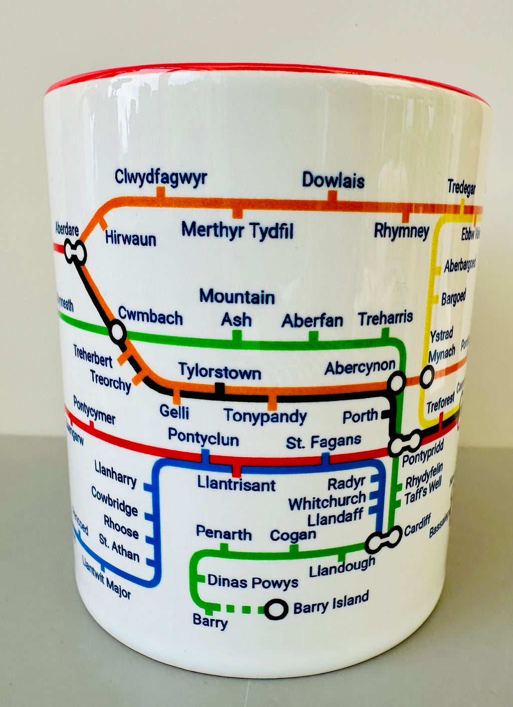 Valleys metro mug - Pontypridd, Abercynon, Ebbw Vale, Aberdare, Caerphilly, Treherbert, Cardiff ,Maesteg