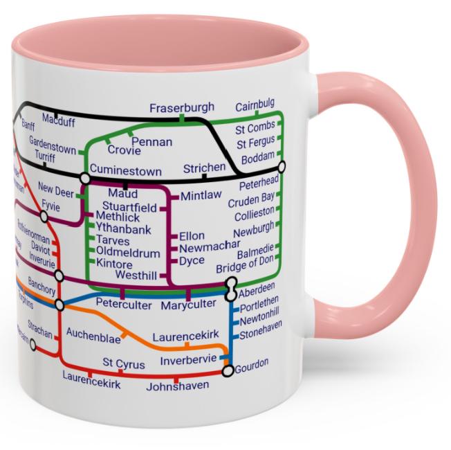 Aberdeenshire Metro Map Mug: Scotland Travel Gift