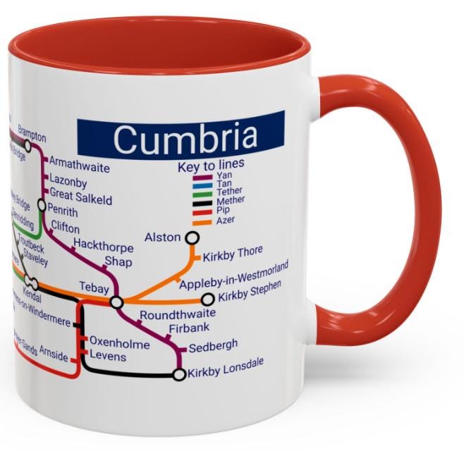 Cumbria Metro Map Mug: Lake District Souvenir