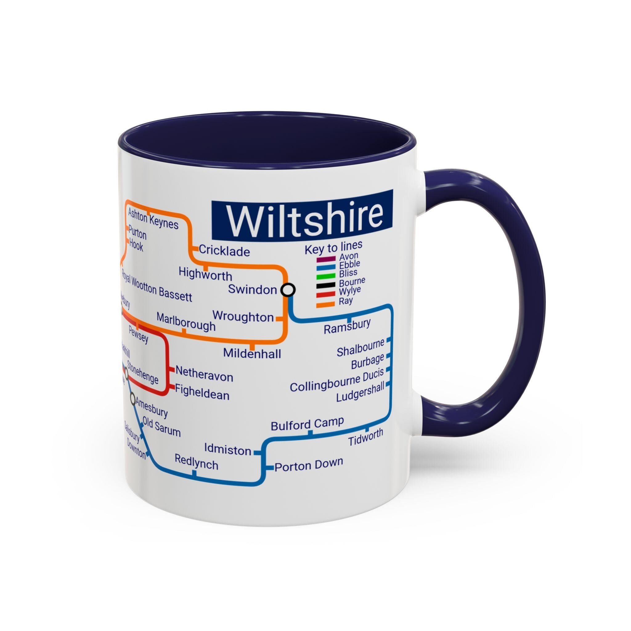 Wiltshire Metro Mug: UK County Landmarks, Travel Gift