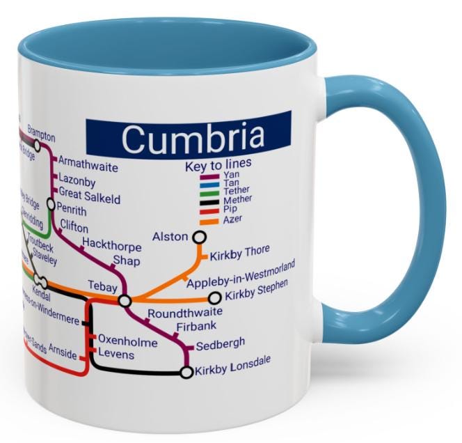 Cumbria Metro Map Mug: Lake District Souvenir