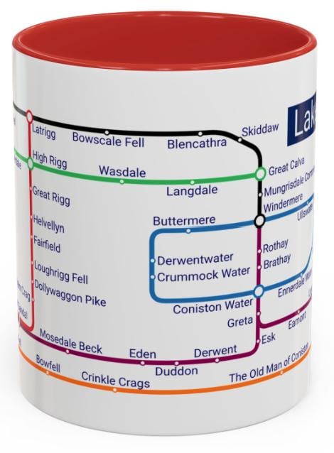 Lake District Metro Mug: Hiking Gift for Walkers & Outdoor Lovers