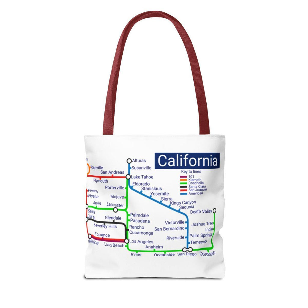 California Transit Map Tote Bag: SF, LA, San Diego - Eco-Friendly Canvas
