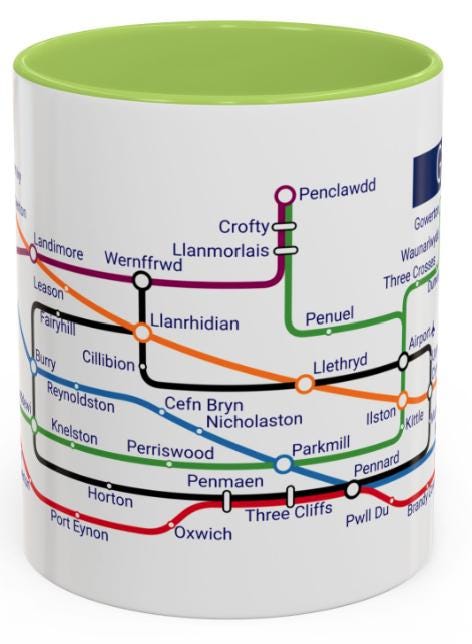 Gower Peninsula Mug: Swansea, Rhossili, and Three Cliffs Bay
