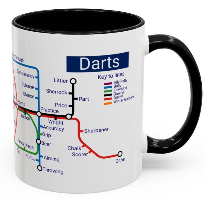 Darts Metro Mug - Hit the Bullseye with Every Sip