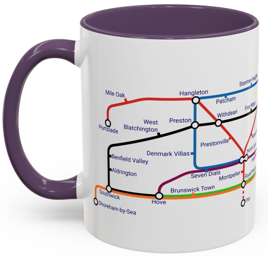 Brighton & Hove Metro Mug: Unique Local Souvenir Gift