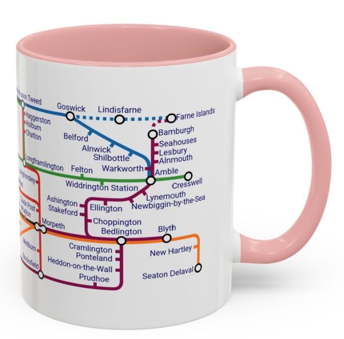 Northumberland Metro Mug: Ceramic Souvenir Gift