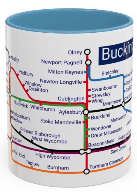 Buckinghamshire Metro Map Mug: Colorful UK Town Design