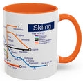 Skiing Metro Map Mug: Winter Sports Enthusiast Gift