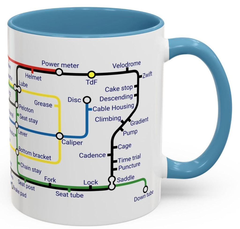 Cycling Metro Map Mug: Unique Cyclist Gift