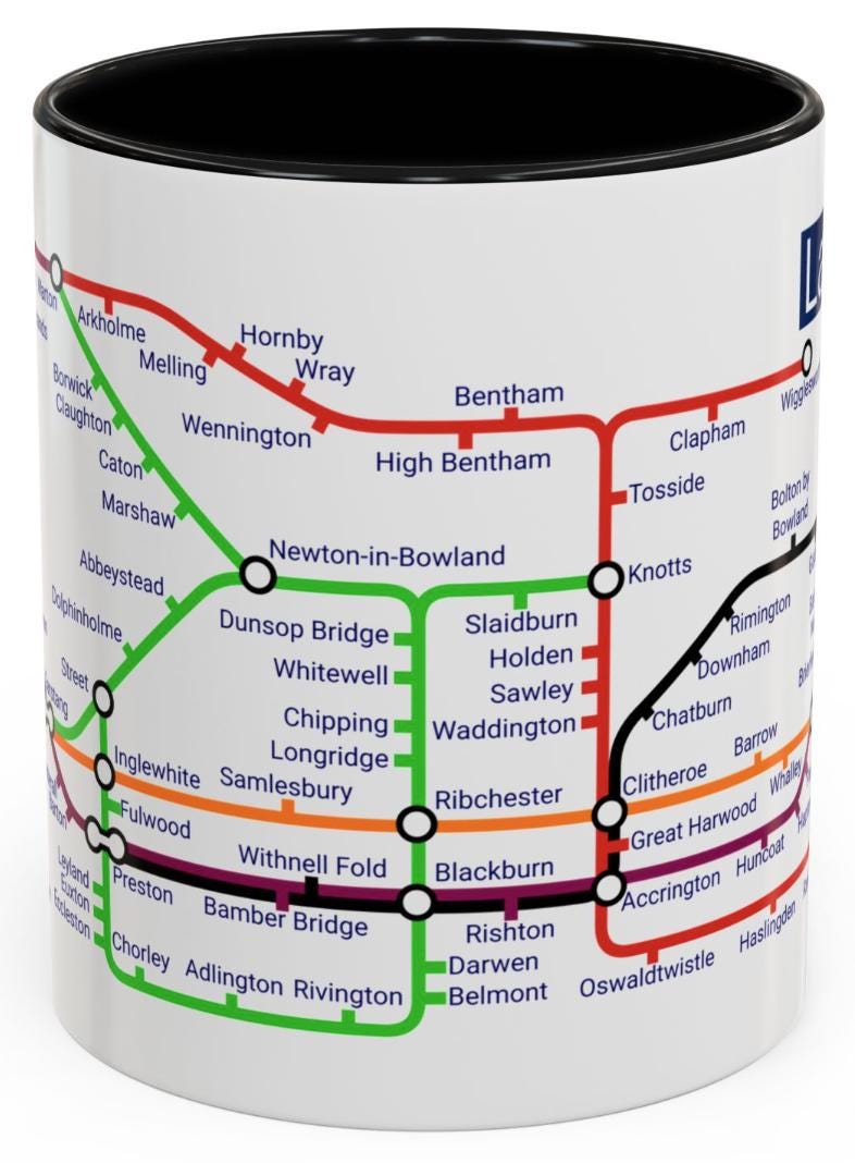 Lancashire Metro Mug: Unique Local Gift - Love Lancs