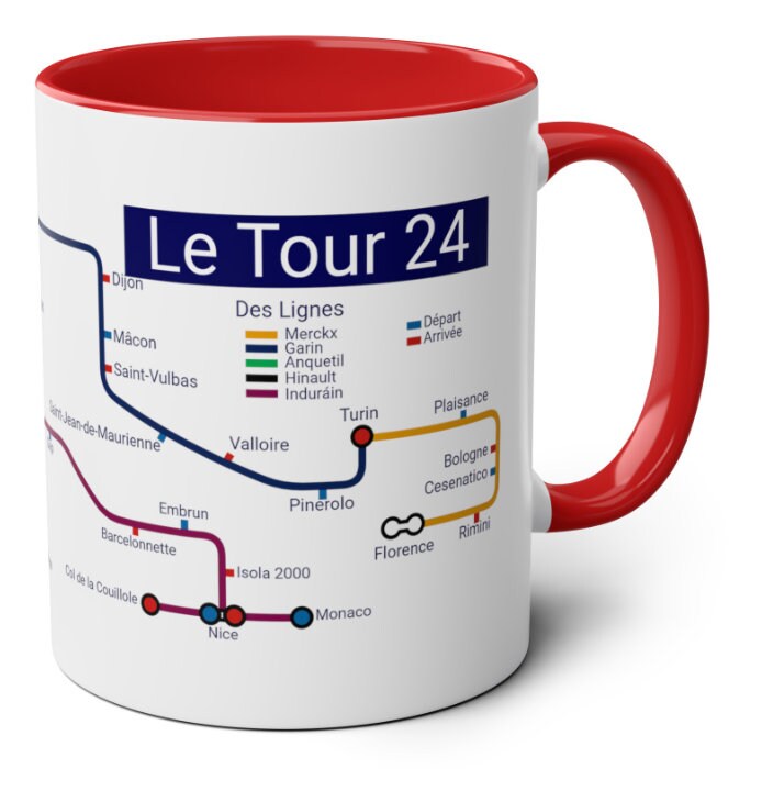 Tour de France 24 Ceramic Mug: Metro Design Cycling Gift