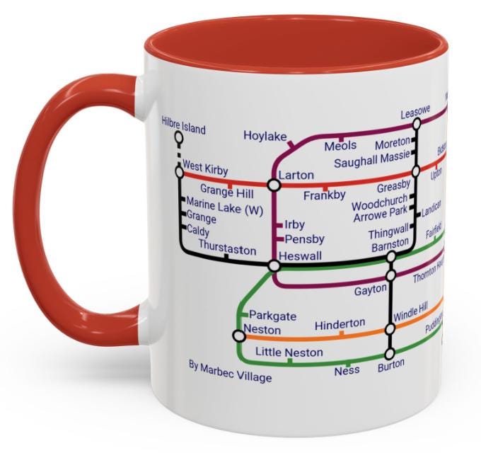 The Wirral Metro Mug: Birkenhead, Tranmere, & Merseyside Gift