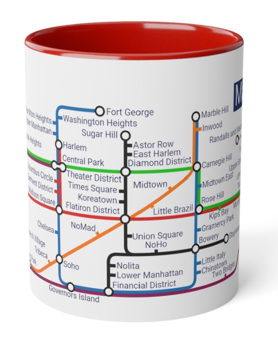 Manhattan Subway Map Mug: NYC Souvenir Gift