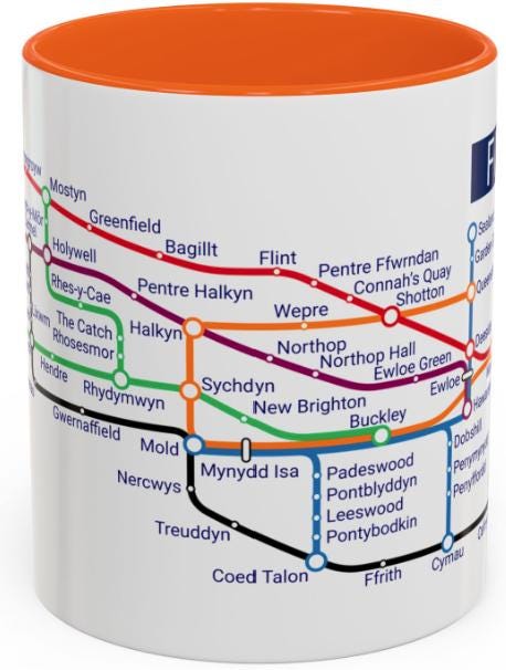 Flintshire Metro mug - From Mold to Flint, via Hawarden, Deeside and Talacre