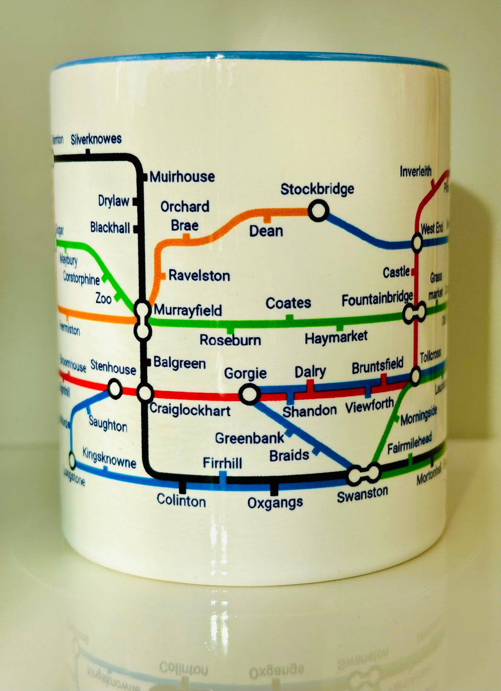 Edinburgh Metro Mug - featuring a journey through the capital city of Scotland.