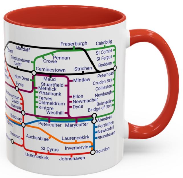 Aberdeenshire Metro Map Mug: Scotland Travel Gift