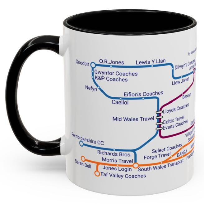 Welsh Bus Operators Metro Mug: Wales Transit Design