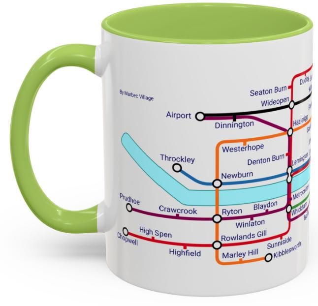 Tyne and Wear Metro Mug: Newcastle Sunderland Design