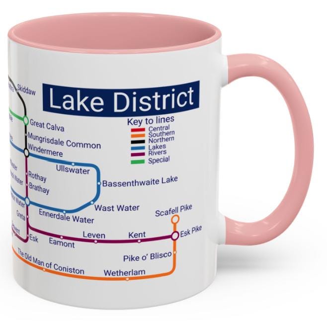 Lake District Metro Mug: Hiking Gift for Walkers & Outdoor Lovers