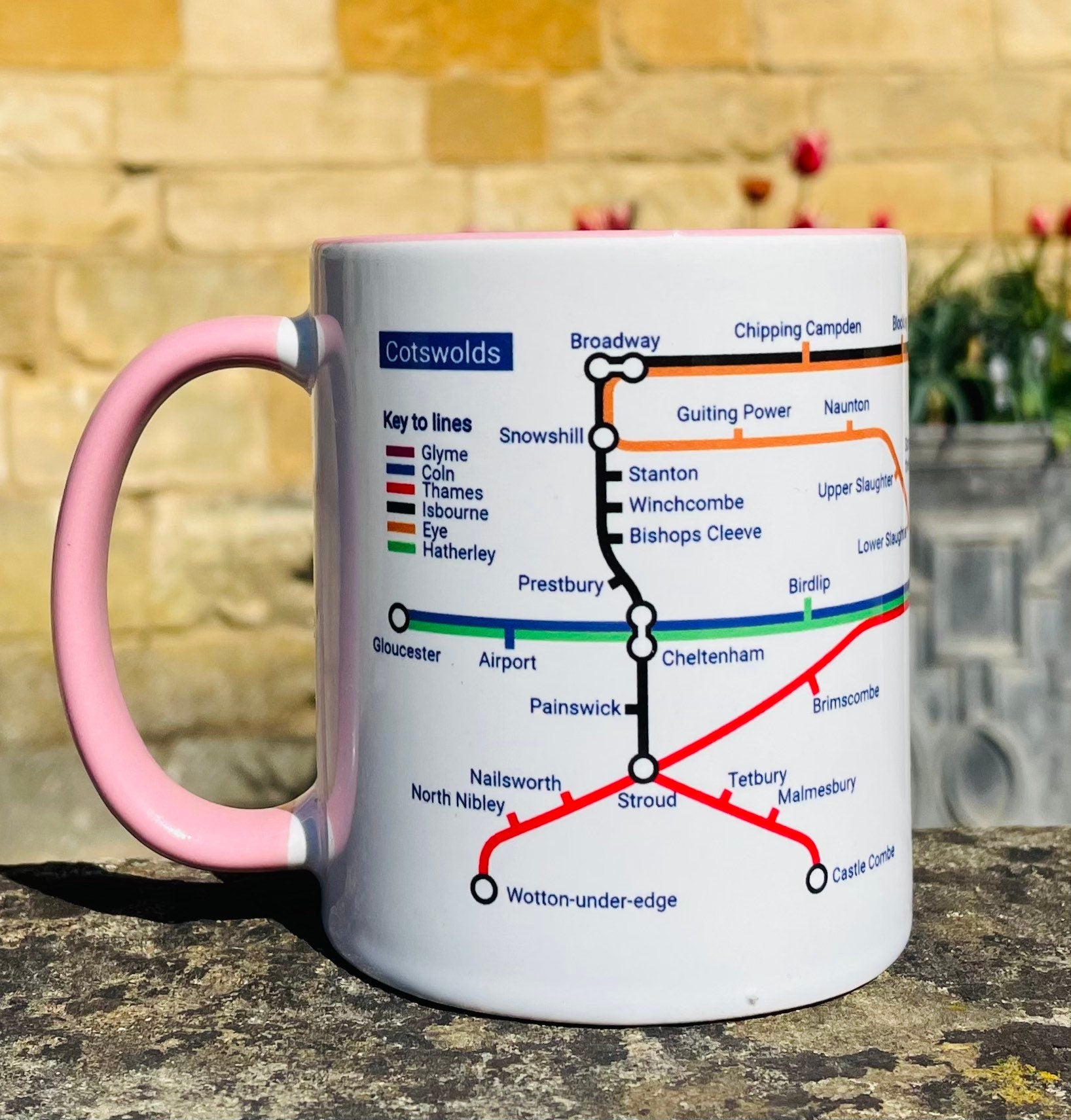 Cotswolds Metro Map Mug: Unique England Travel Gift