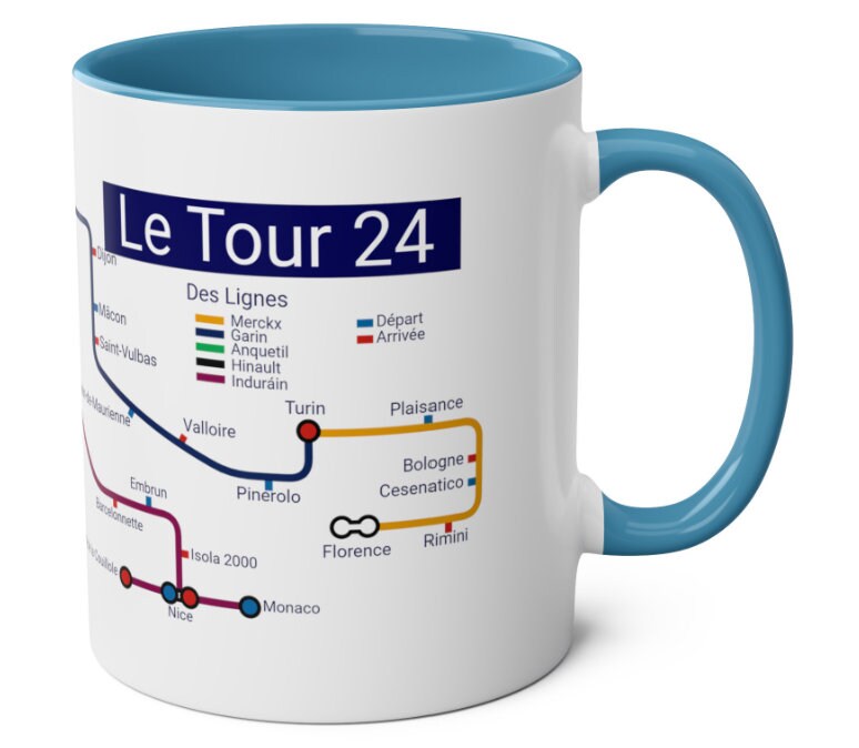 Tour de France 24 Ceramic Mug: Metro Design Cycling Gift