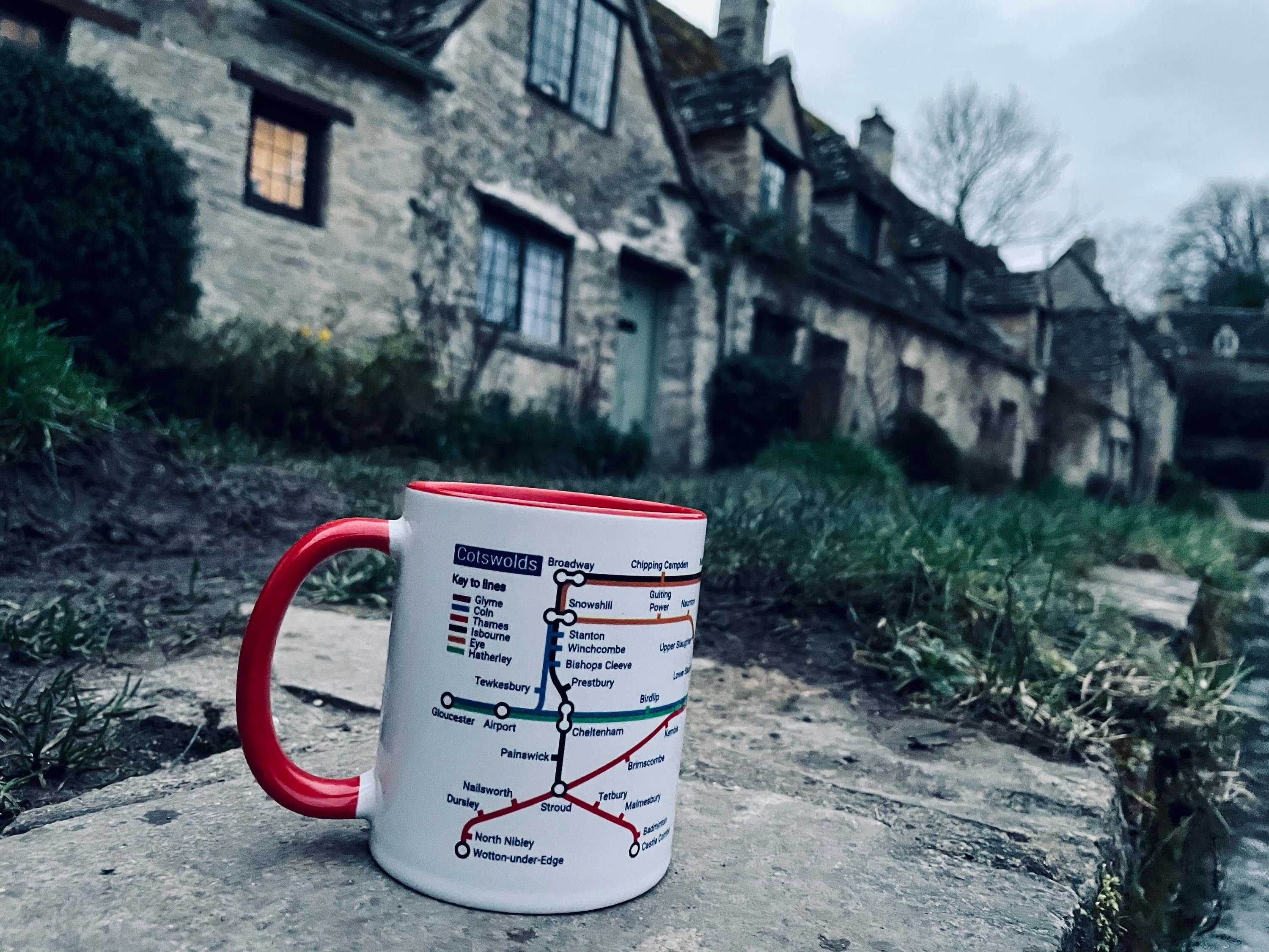 Cotswolds Metro Map Mug: Unique England Travel Gift