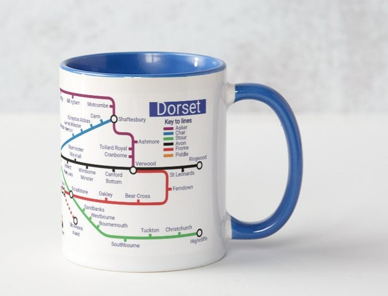 Dorset Metro Mug: UK Towns & Villages Ceramic Coffee Cup