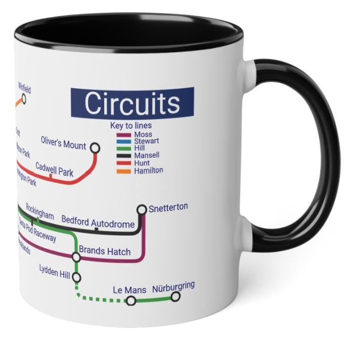 UK Motor Racing Circuits Mug: Motorsport Fan Gift
