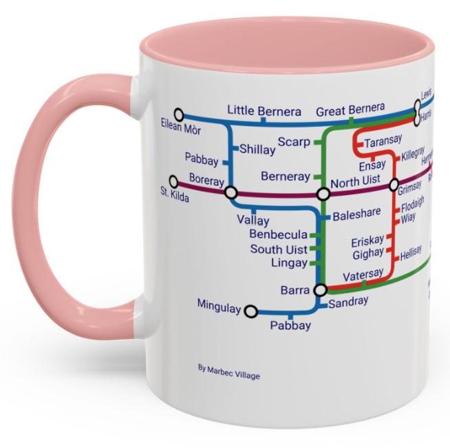 Hebrides Metro Map Mug: Scottish Island Lover Gift