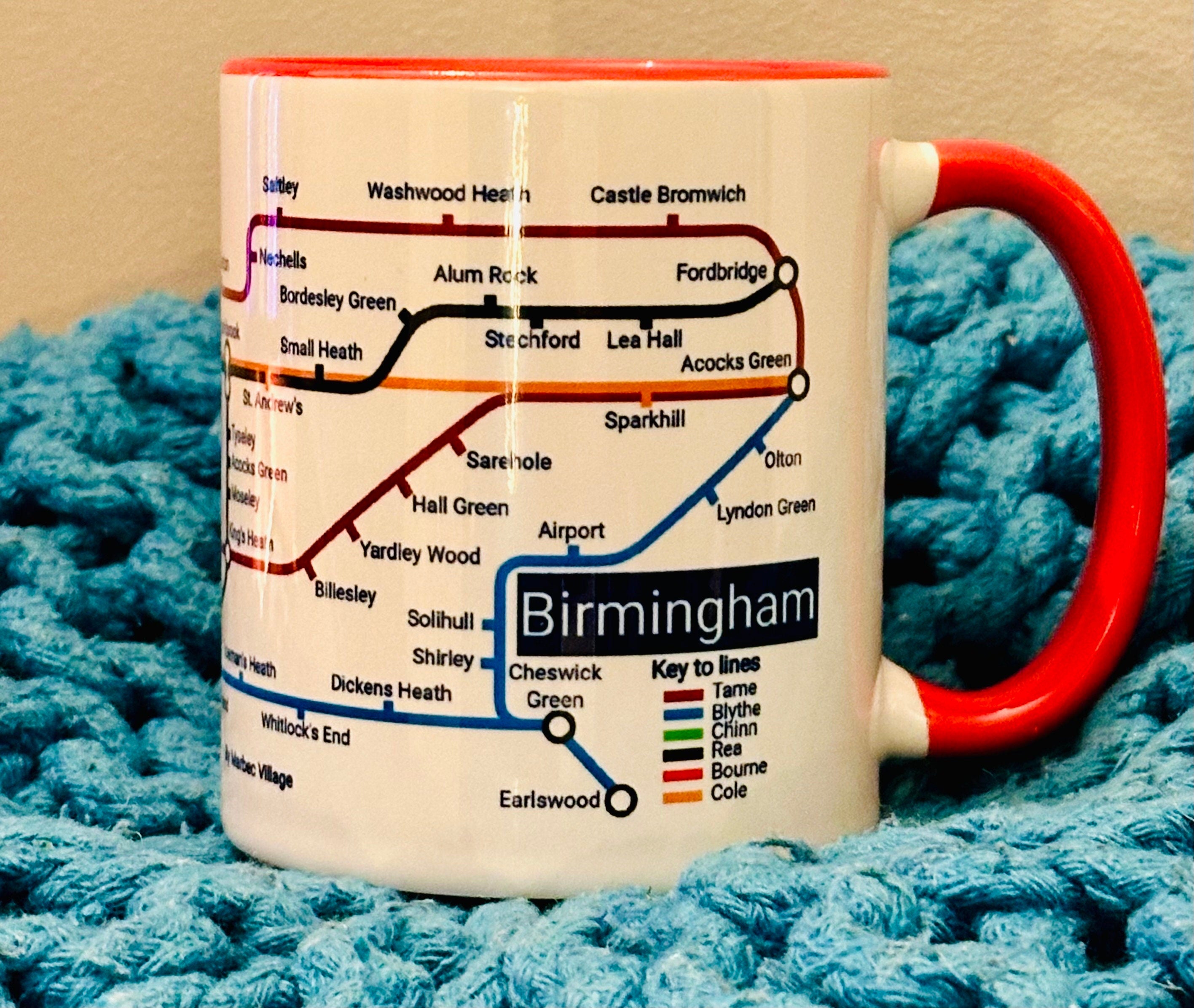 Birmingham Metro Map Mug: Unique Local Gift