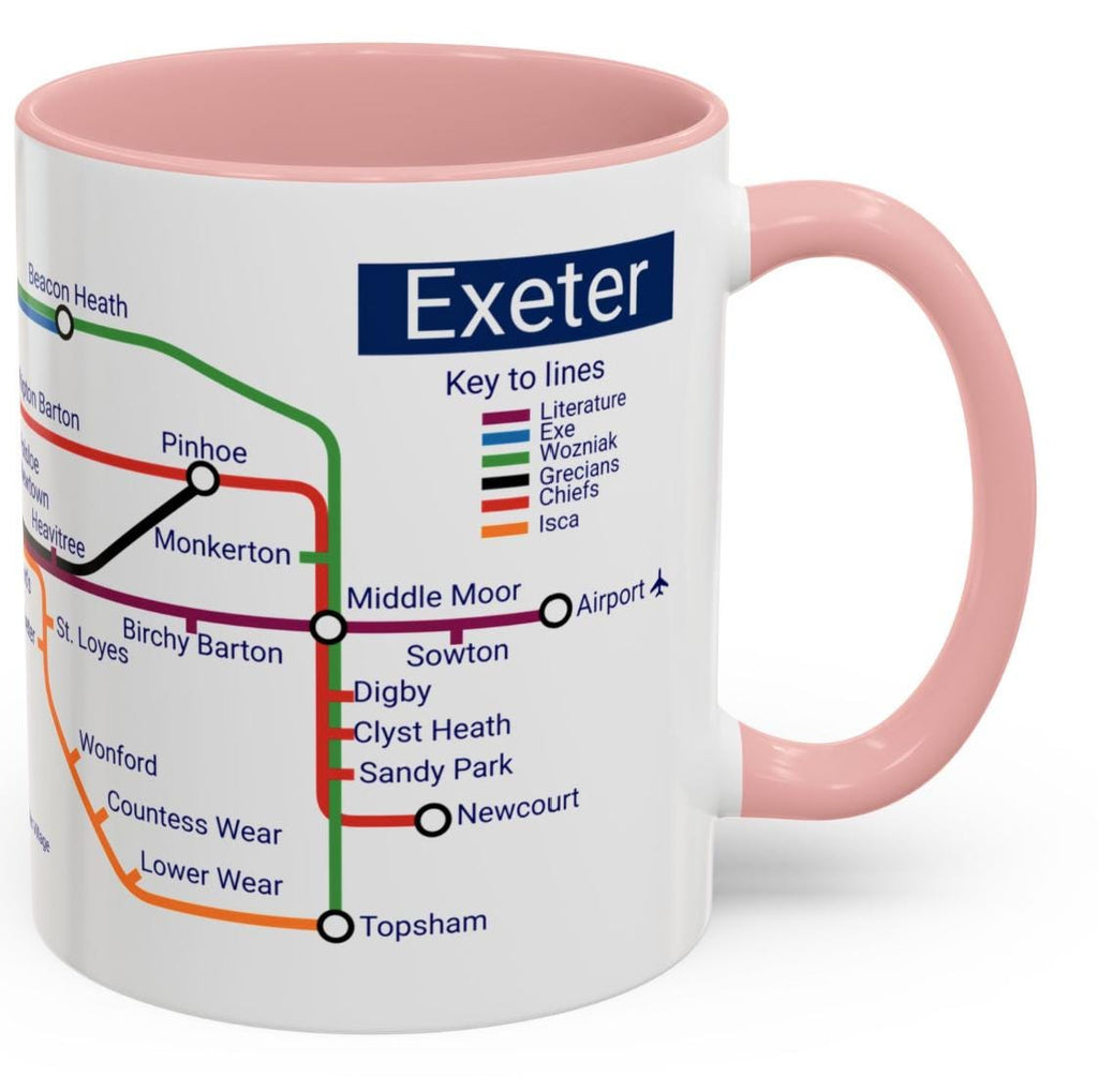Exeter Metro Map Mug: St David's, Cathedral, Quayside