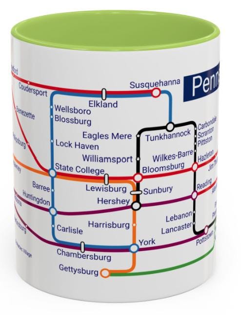 Pennsylvania Metro Mug: Philadelphia, Pittsburgh, State College