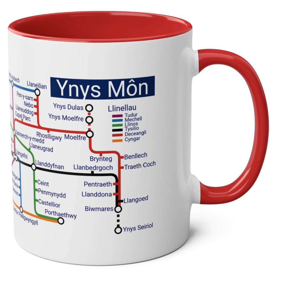 Ynys Mon Anglesey Metro Mug Map, Coastal North Wales