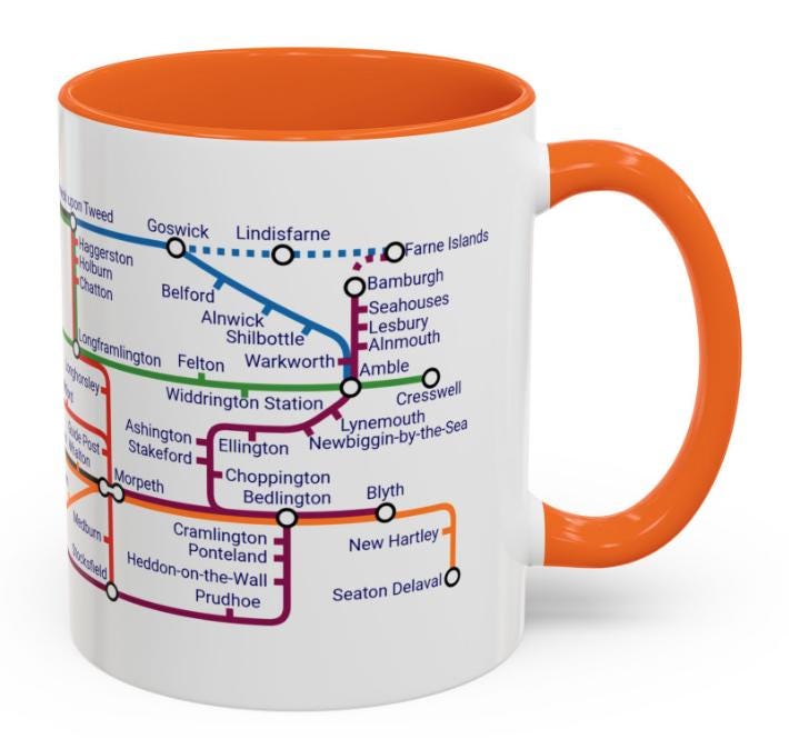 Northumberland Metro Mug: Ceramic Souvenir Gift