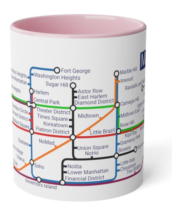 Manhattan Subway Map Mug: NYC Souvenir Gift