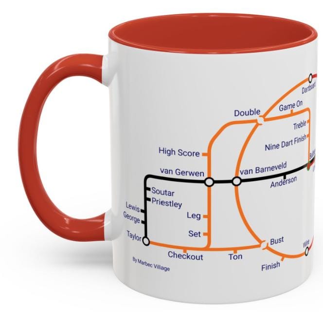 Darts Metro Mug - Hit the Bullseye with Every Sip